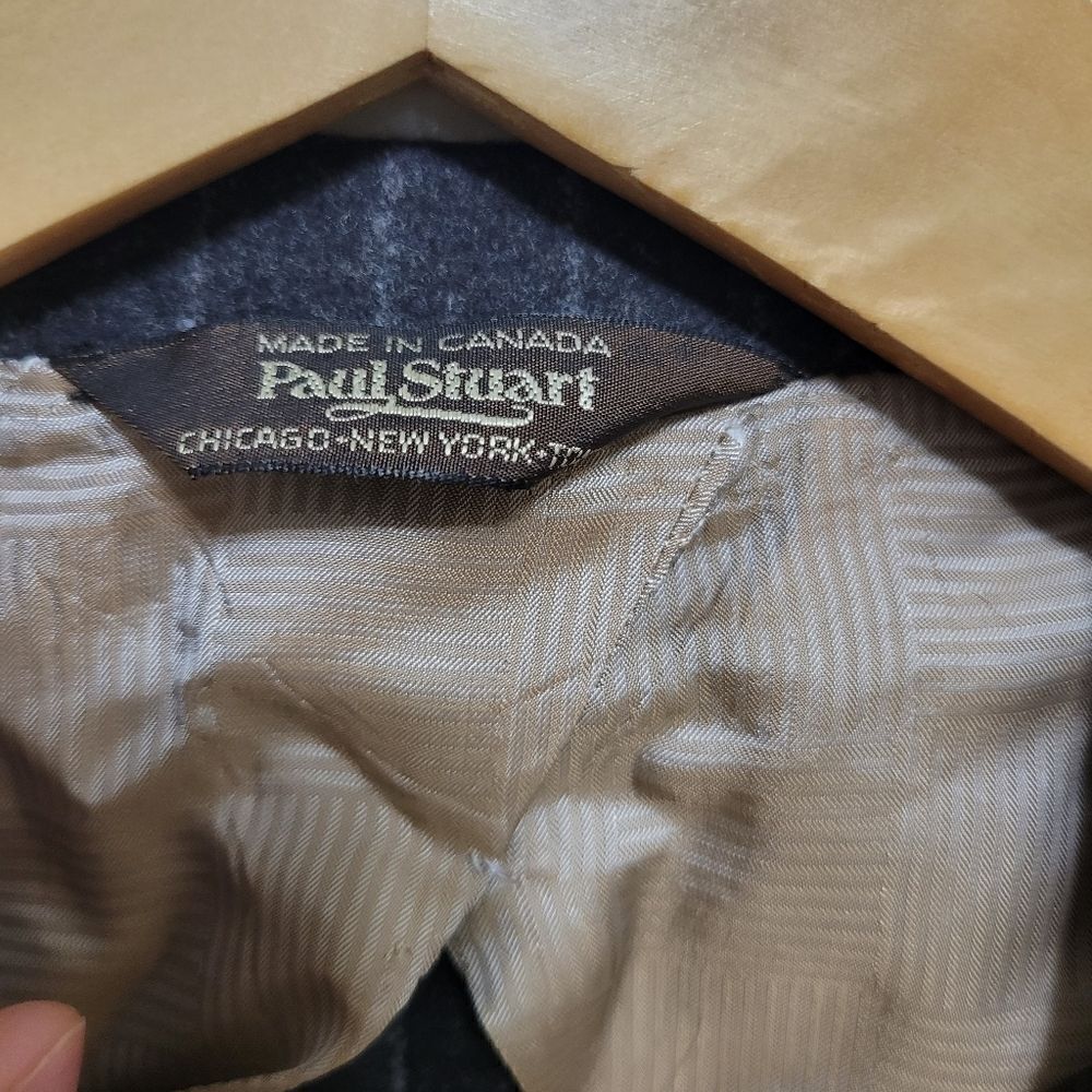 Paul Stuart Wool Blazer Dark Gray Striped Size 41 XL - Picture 9 of 13